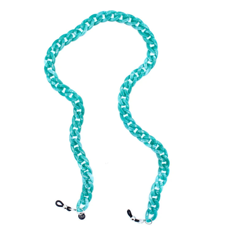 Large Link Glasses Chain - Aqua