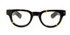 Tortoiseshell eyeglasses on a white background