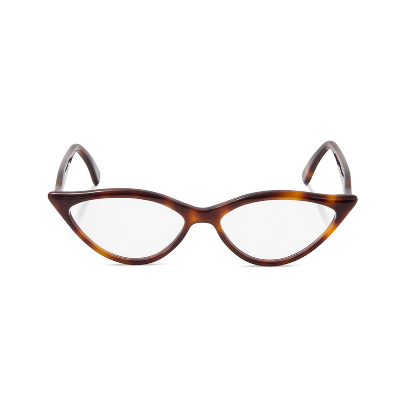 Amelie Cat Eye Glasses - Dark Amber