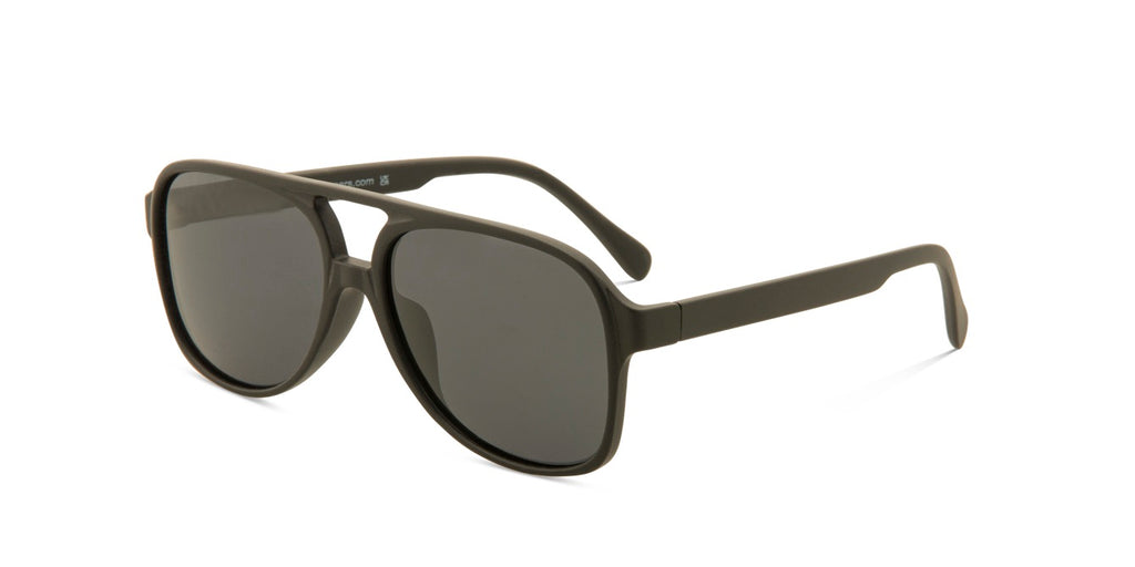 Beau Matt Black aviator sunglasses side view