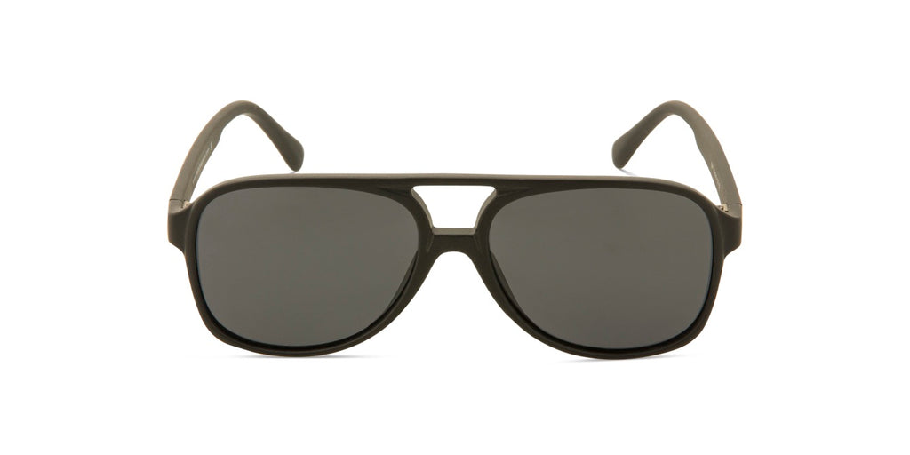 Beau Matt Black aviator sunglasses front view