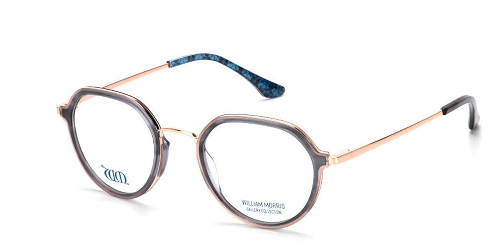 Brother Rabbit round frames in grey acetate from the William Morris Gallery Collection, side view
