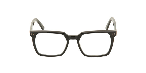 Charles square black glasses front