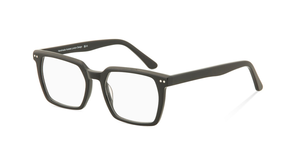 Charles square black glasses side