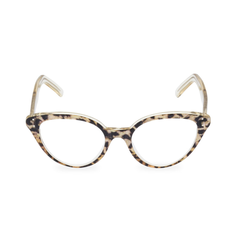 Fifi Cat Eye Glasses - Ocelot Crystal