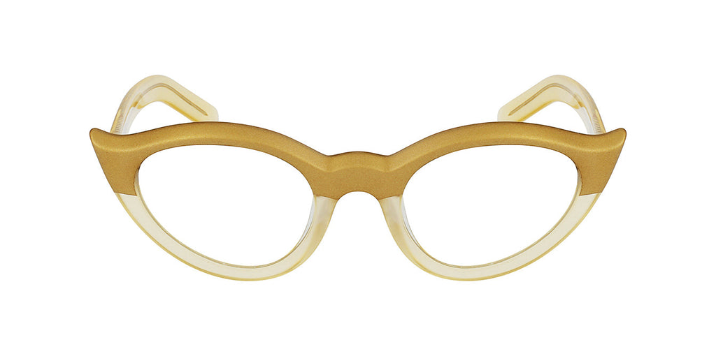 Frida front gold glasses
