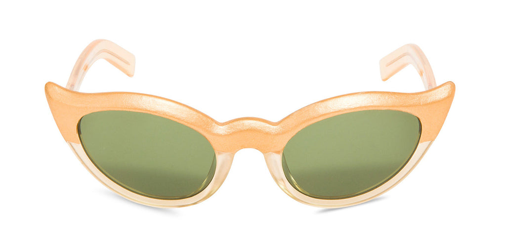 Frida Kahlo gold sunglasses front
