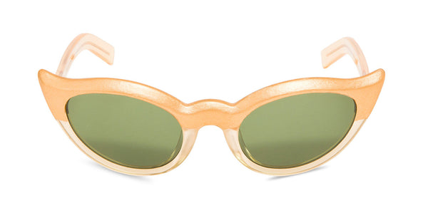 Frida Kahlo gold sunglasses front