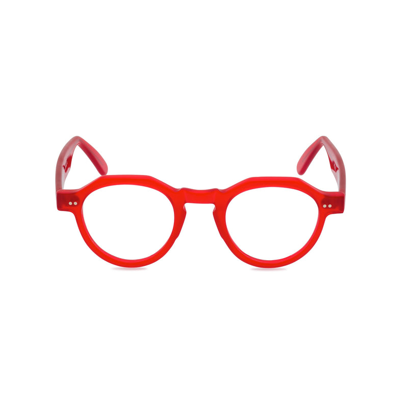 Hugh Round Glasses - Red