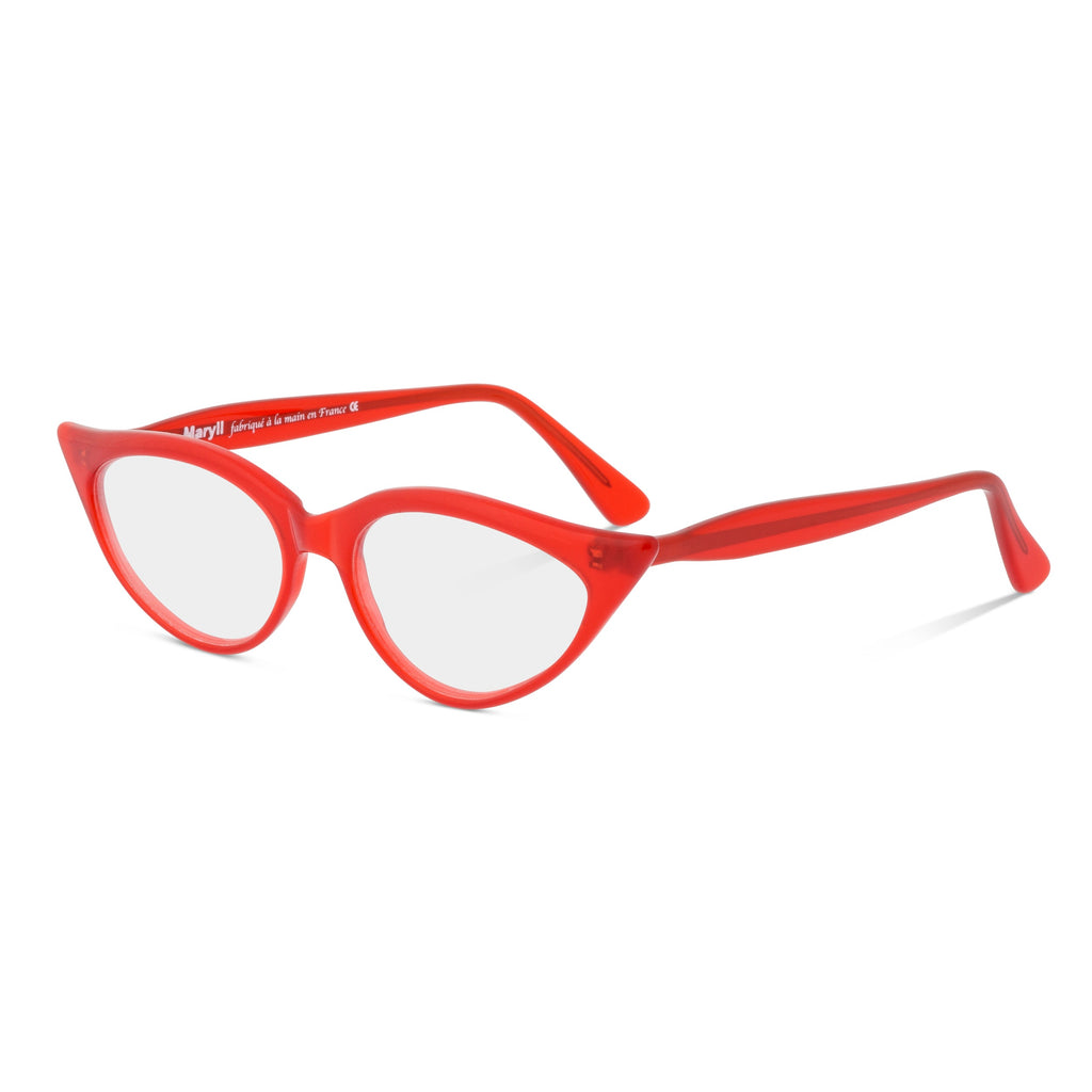 Jeanne red glasses side
