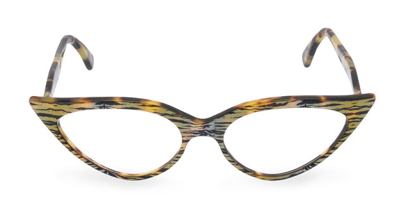 Retropeepers Jeanne Tiger Tortoiseshell, 50's style cat eye glasses, front view
