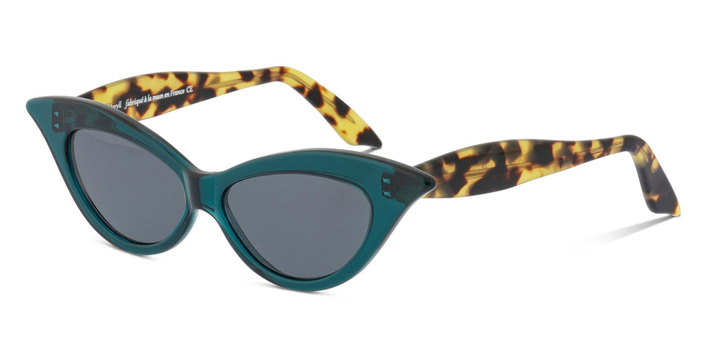 GREEN CAT EYE SUNGLASSES SIDE VIEW