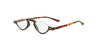 Oversized oval eyeglasses with a dark brown tortoiseshell frame and clear lenses, shown on a plain white background.