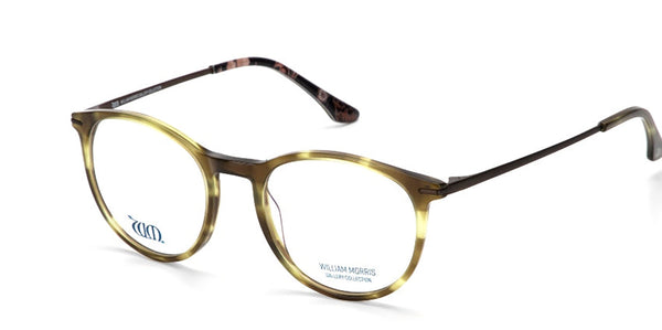 Riverwind frames in olive green acetate from the William Morris Gallery Collection, side view