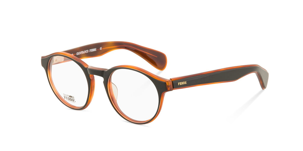 Granfranco Ferre Round brown glasses side