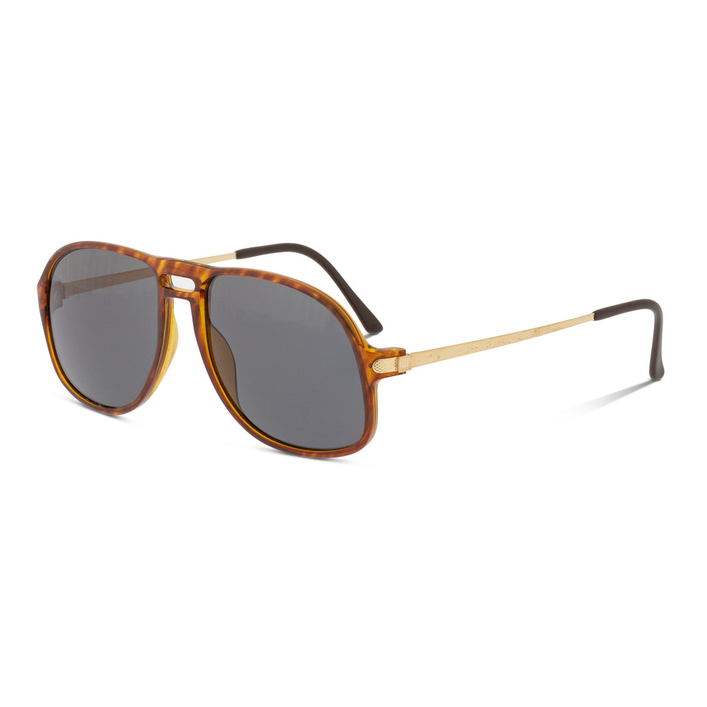 Classic Dunhill 1970s mid-brown sunglasses with grey lenses 