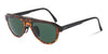 ESPRIT BLACK FRAMES WITH AND TORTOISE FLIP UP SUNGLASSES GREEN LENSES SIDE VIEW