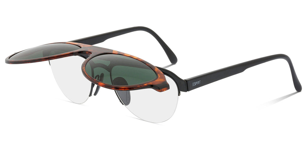 BLACK ESPRIT GLASSES WITH FLIP UP SUN LENSES SIDE VIEW