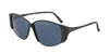 Gucci black sunglasses with blue lenses on a white background
