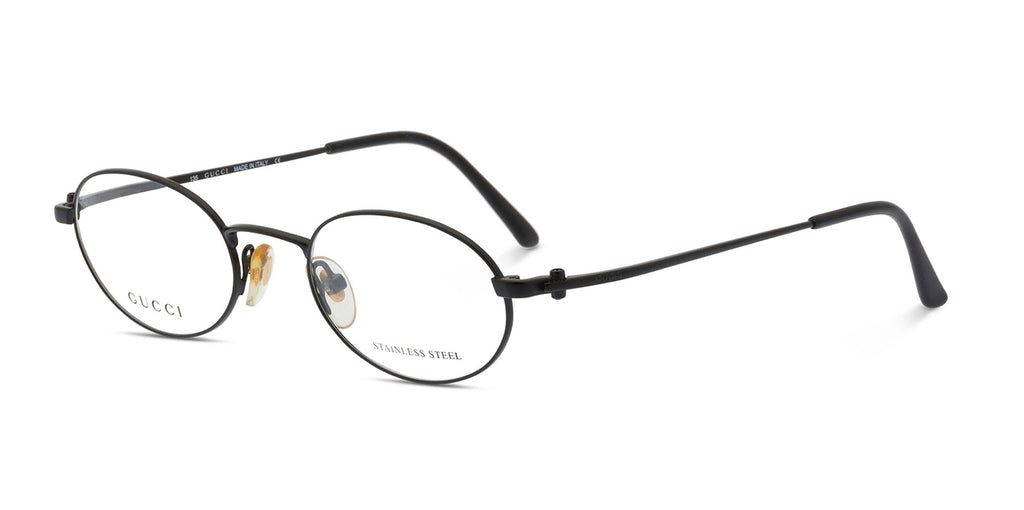 Gucci Black eyeglasses on a white background side view
