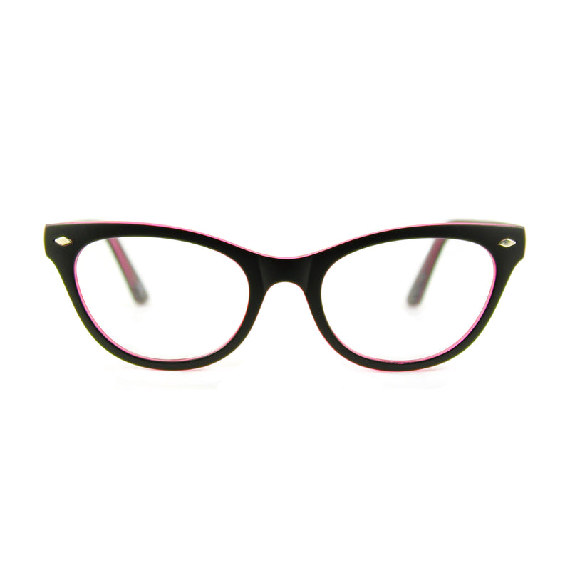 Belle Black / Pink glasses front