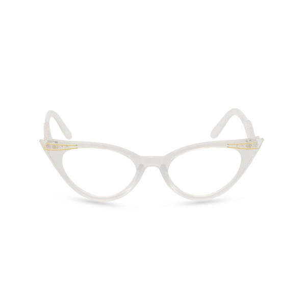 Retropeepers Betty cat eye glasses pearl - front view