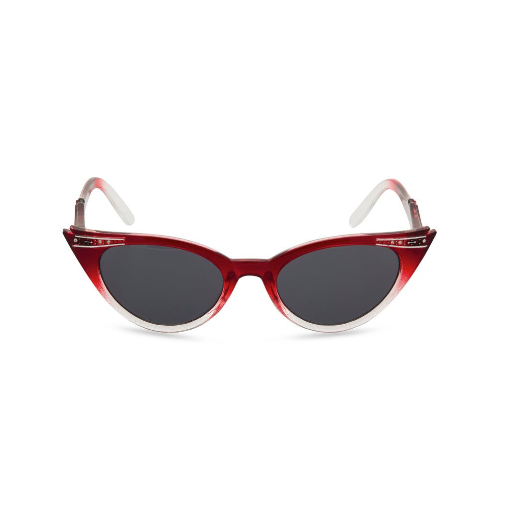 Retropeepers Betty Red Crystal cat eye sunglasses front view
