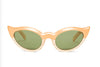 Frida Kahlo gold sunglasses front green lens