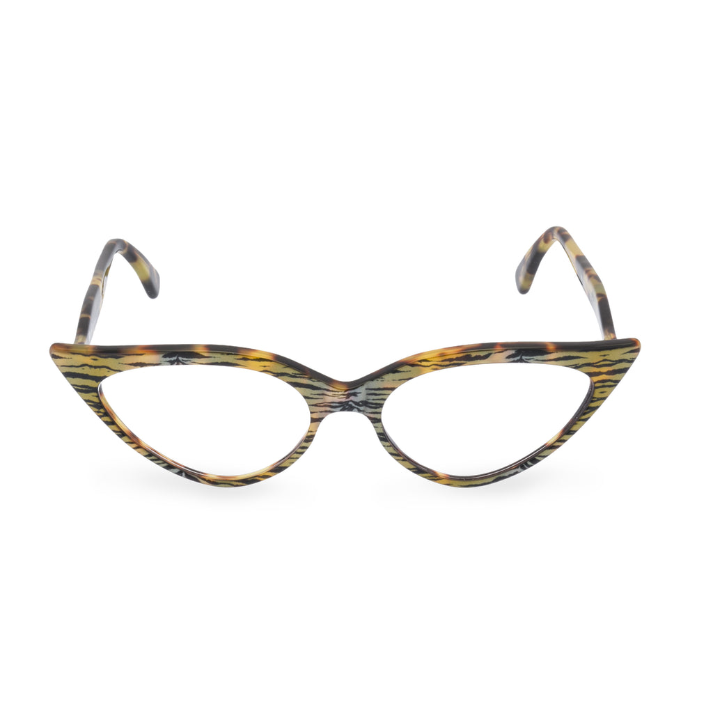 Retropeepers Jeanne Tiger Tortoiseshell, 50's style cat eye glasses, front view