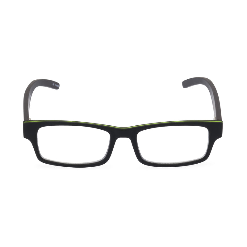 The Natural Rectangular Glasses - Black / Green