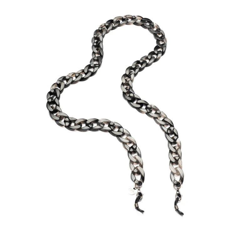 Large link glasses chain grey marble