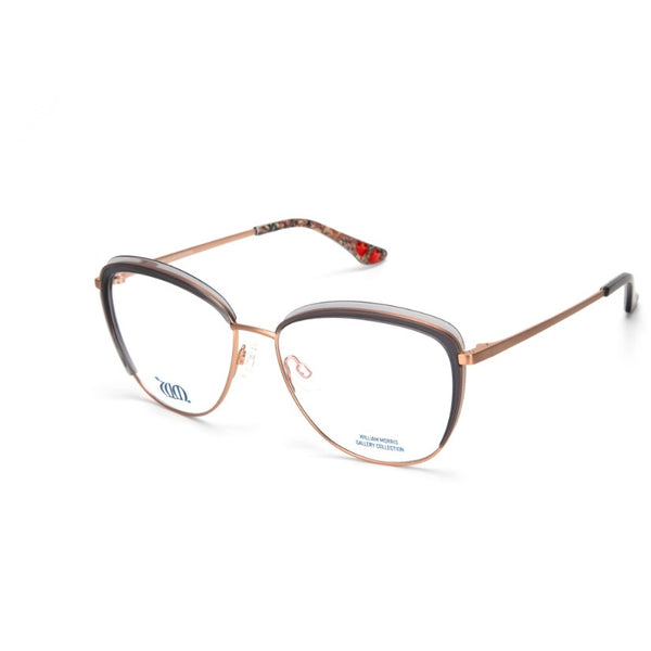 Gorgeous Golden Lily Cat Eye frame in grey from the William Morris Gallery collection. Side view