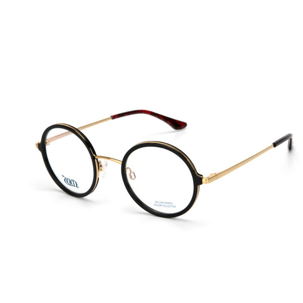 Poppy round frames in black from the William Morris Gallery Collection, side vew