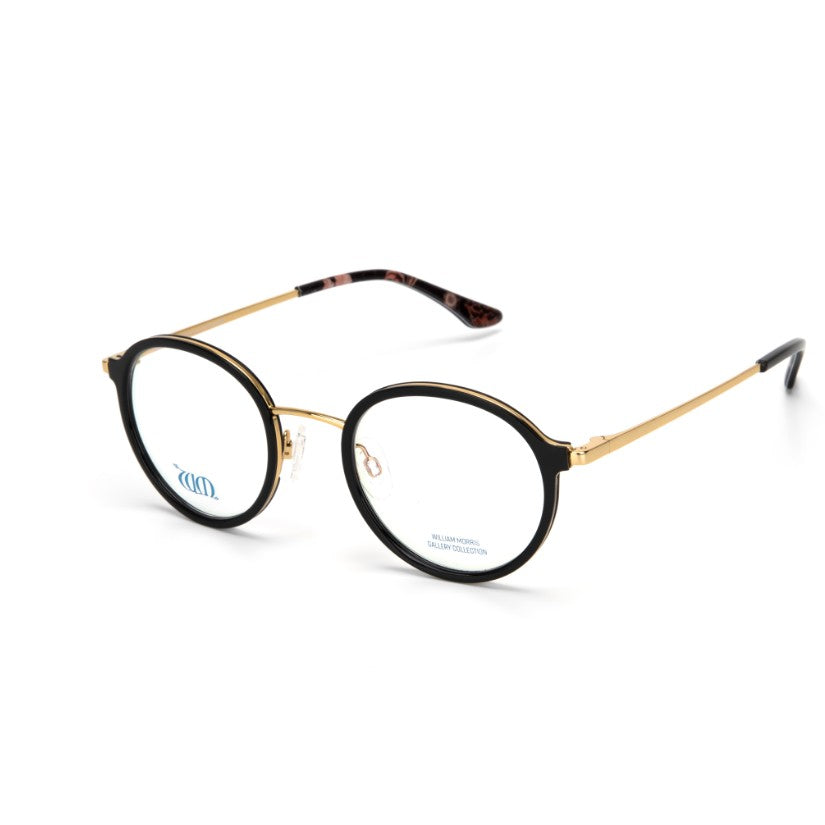 Riverwind round glasses in black from the William Morris Gallery Collection, side view