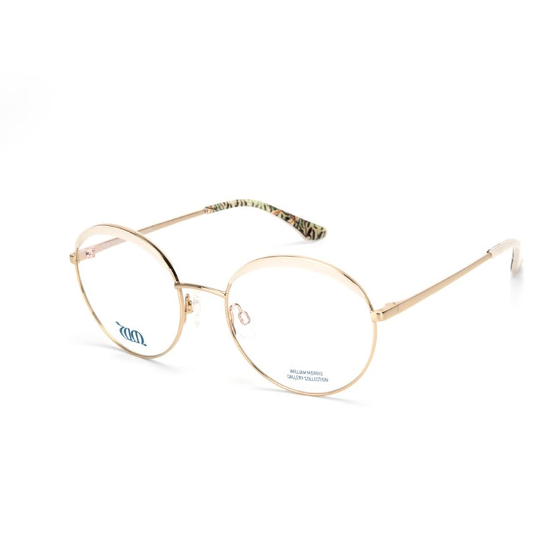 Willow Bough round glasses in cream from the William Morris Gallery Collection, side view
