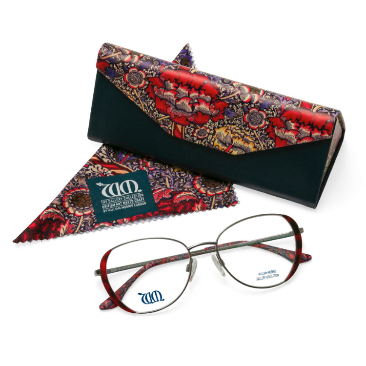 Wandle oval frames with case and cloth in red from the William Morris Gallery Collection.