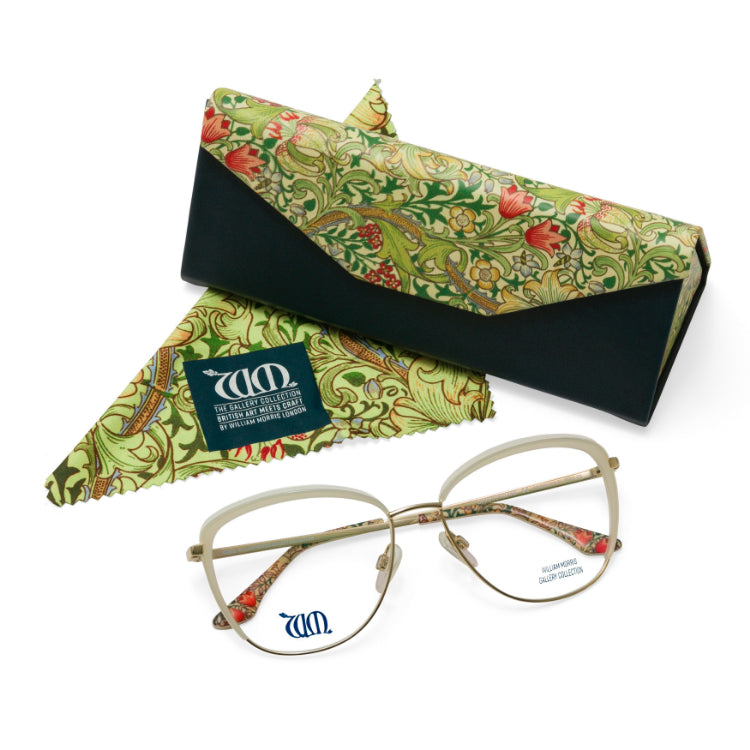 Golden Lily design frames in cream with case and cloth from the William Morris Gallery collection