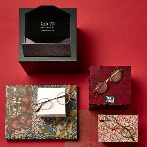Poppy range of frames, matching cases and cloths from the William Morris Gallery Collection
