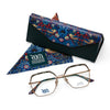 Strawberry Thief square frames in grey with matching case and cloth from the William Morris Gallery Collection