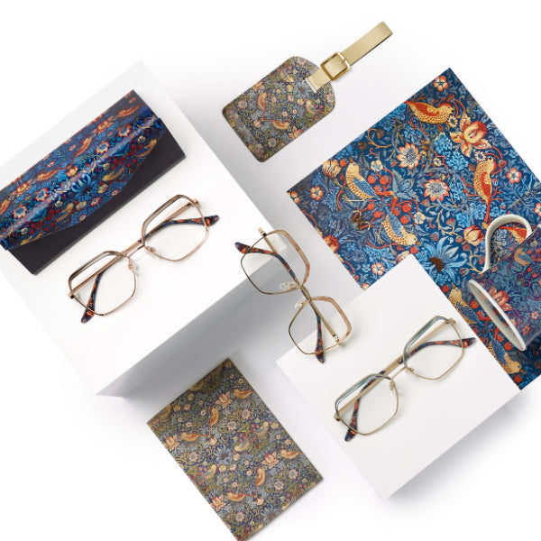 The Strawberry Thief range of frames, cases and cloths from the William Morris Gallery Collection.
