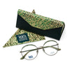 Willow Bough round glasses in green with matching case and cloth, from the William Morris Gallery Collection
